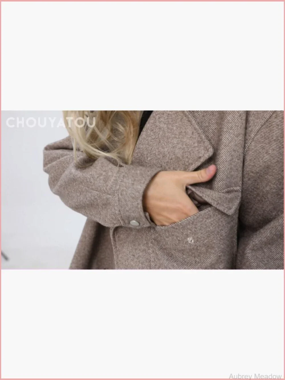 Cropped Wool Coat Open Front Blazer Jacket Short Trench Notch Lapel Loose